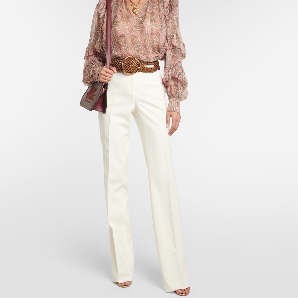 Etro Cream Dress Pants Classic Straight-Leg